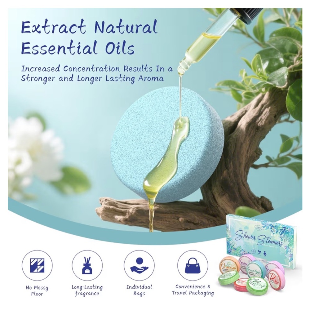 Aromatherapy Shower Steamers 8-Pack – Spa Gift Set | New in Box - Picture 4 of 8
